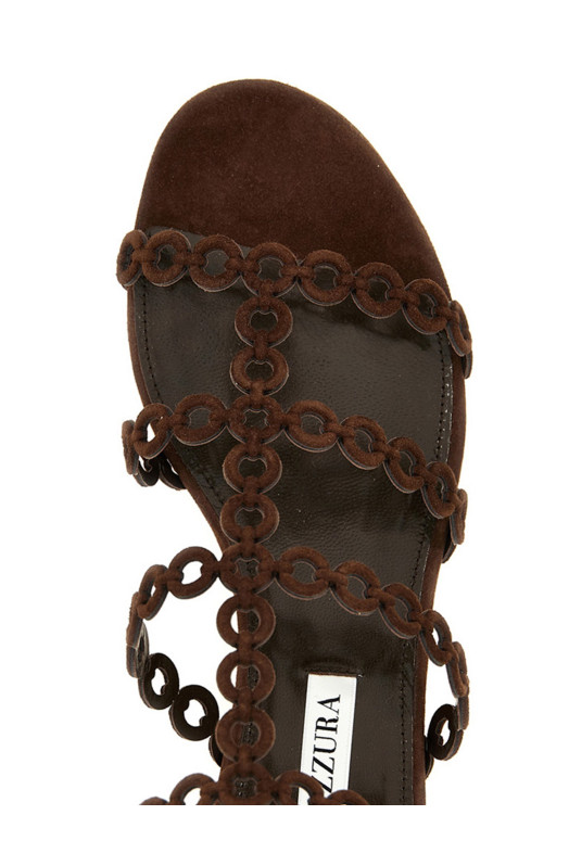 Сандалии AQUAZZURA 'Infinity Chain Gladiator' коричневые ICHFLAS1SUEESP