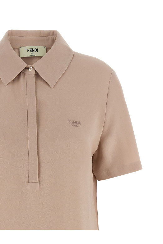 Шовкова сорочка-поло Рожевий FENDI FS8227AWZIF1M26 Шовкова сорочка-поло Рожевий FENDI FS8227AWZIF1M26