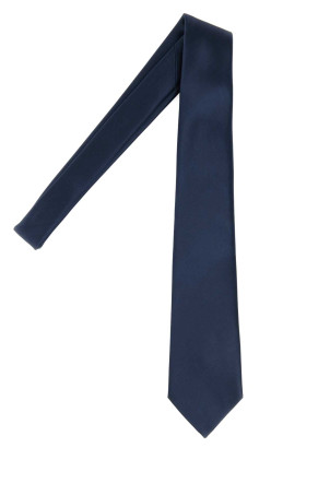 Navy blue satin tie SAINT LAURENT (8248523Y011)