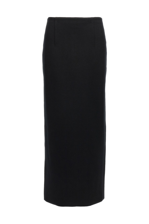 Спідниця з подвійним лицьовим в'язанням Чорна A25SS02WFBLACK Спідниця з подвійним лицьовим в'язанням Чорна A25SS02WFBLACK