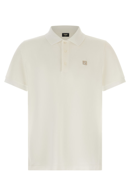 FF metallic logo polo shirt White