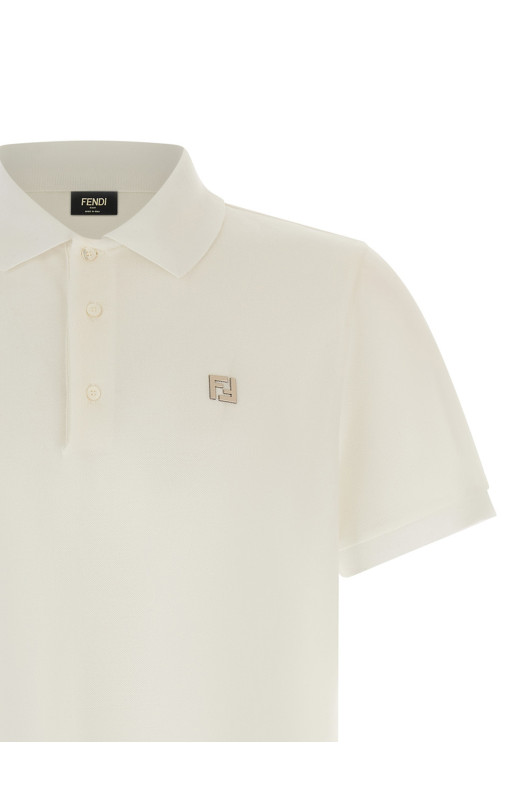 FF metallic logo polo shirt White