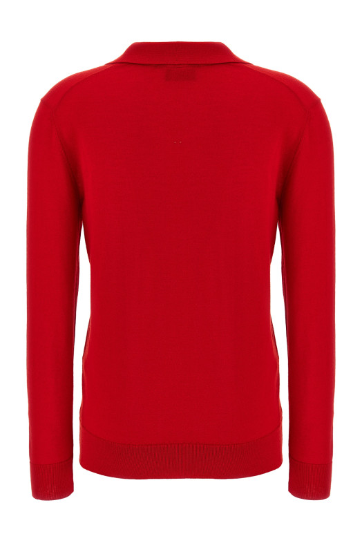 Поло з кашеміру та шовку Червоний BRIONI UMQE0LP1K826400 Поло з кашеміру та шовку Червоний BRIONI UMQE0LP1K826400