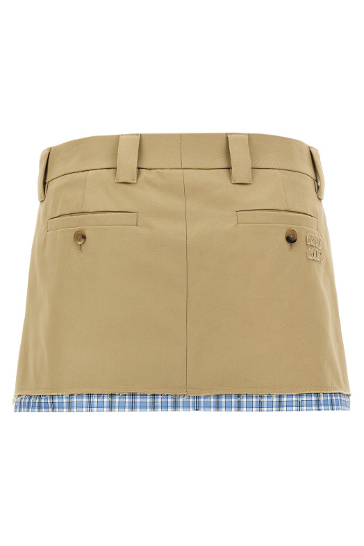 Многослойная мини-юбка Бежевый MIU MIU MG2383SOOO1UPXF0065 Многослойная мини-юбка Бежевый MIU MIU MG2383SOOO1UPXF0065