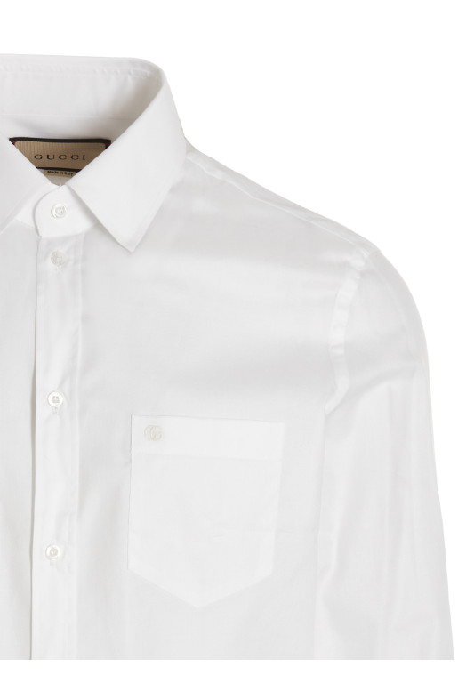 Сорочка з вишитим логотипом Біла GUCCI 699554ZAJOM9000 Сорочка з вишитим логотипом Біла GUCCI 699554ZAJOM9000