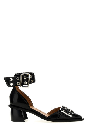 Насосы GANNI 'Buckle Open Cut Pumps' черные S2891099 Насосы GANNI 'Buckle Open Cut Pumps' черные S2891099