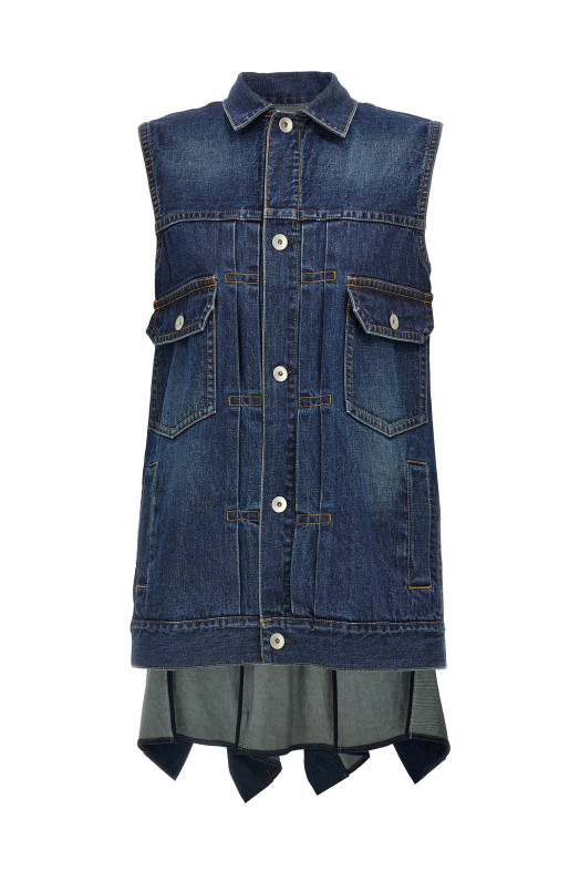 Ruffled denim dress Blue Ruffled denim dress Blue