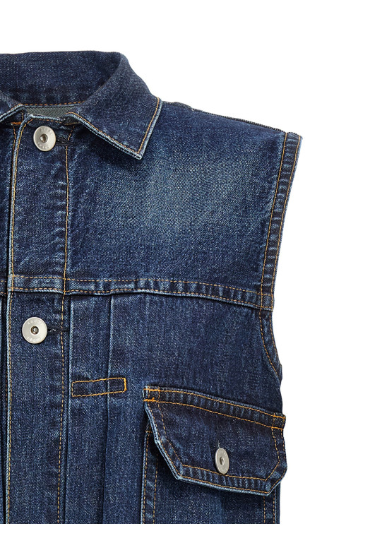 Ruffled denim dress Blue Ruffled denim dress Blue