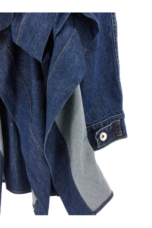 Ruffled denim dress Blue Ruffled denim dress Blue