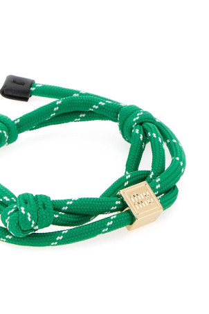 Emerald green fabric bracelet MIU MIU (5IB5383L74) Emerald green fabric bracelet MIU MIU (5IB5383L74)