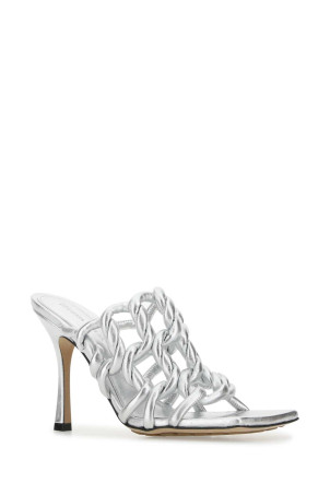 Silver leather Stretch mules BOTTEGA VENETA (716242V29N0)