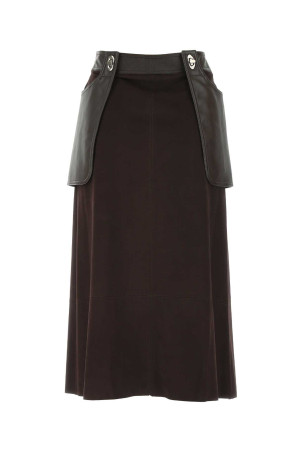 Юбка из синтетической кожи шоколадного цвета LOW CLASSIC (LCFW22PA14752275) Юбка из синтетической кожи шоколадного цвета LOW CLASSIC (LCFW22PA14752275)