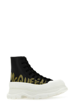 Black leather Tread Slick sneakers ALEXANDER MCQUEEN (777960WIAT6)