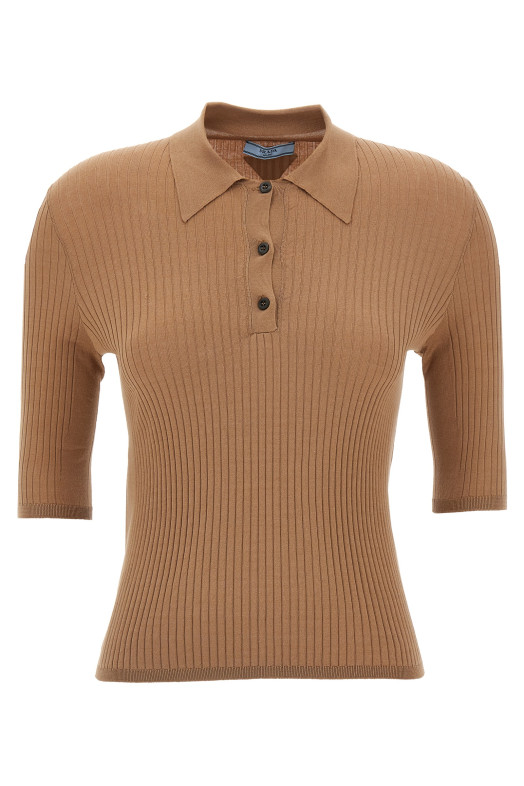 Трикотажна сорочка-поло Бежевий PRADA P24Q2NSOOO16SUF0040 Трикотажна сорочка-поло Бежевий PRADA P24Q2NSOOO16SUF0040