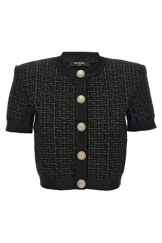 'Monogram' cropped cardigan Black 'Monogram' cropped cardigan Black