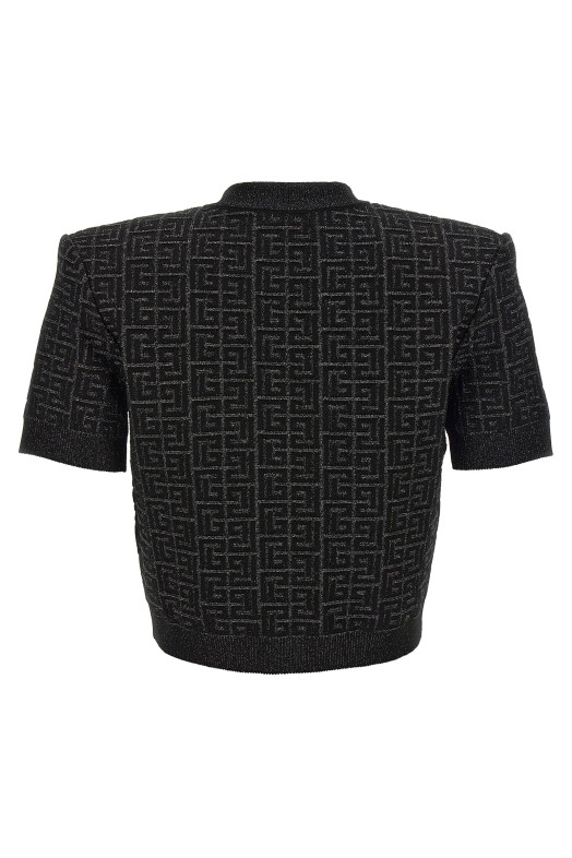 'Monogram' cropped cardigan Black 'Monogram' cropped cardigan Black