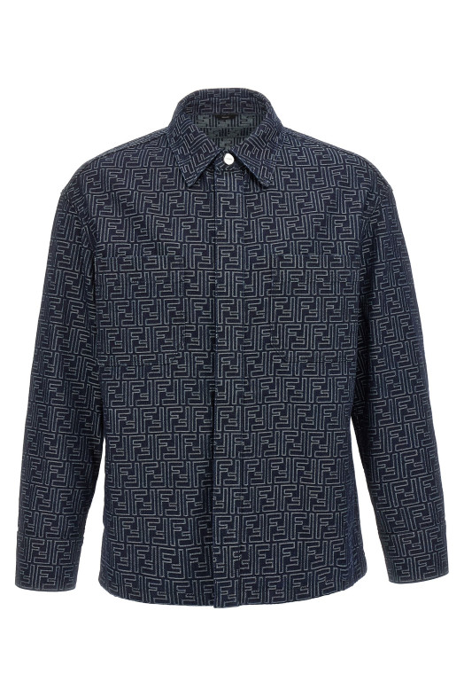 Оверсайз рубашка джинсовая FF Синий FENDI FW1321AUX4F0BUZ Оверсайз рубашка джинсовая FF Синий FENDI FW1321AUX4F0BUZ