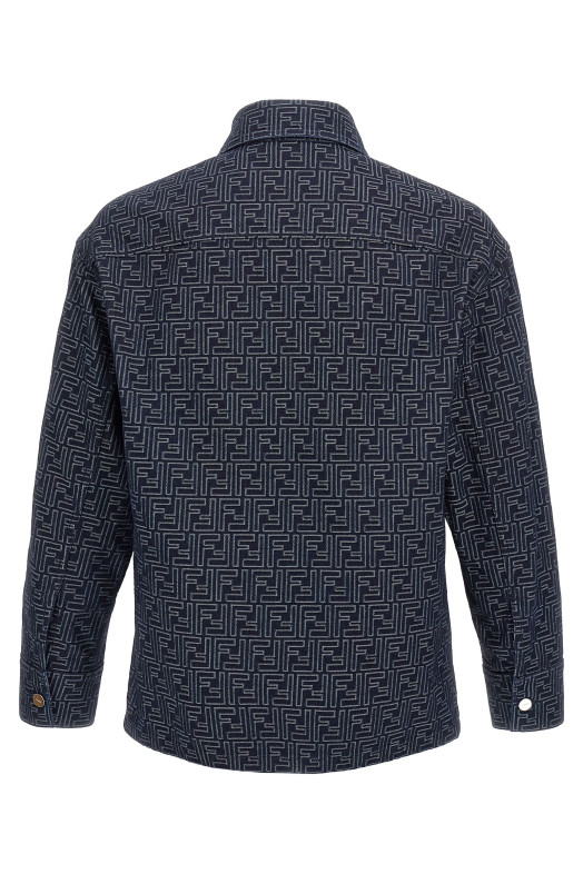 Оверсайз рубашка джинсовая FF Синий FENDI FW1321AUX4F0BUZ Оверсайз рубашка джинсовая FF Синий FENDI FW1321AUX4F0BUZ