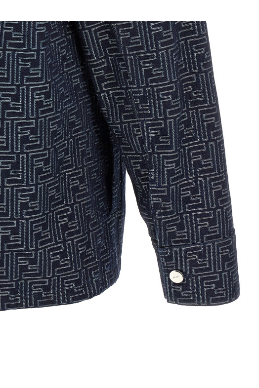 Оверсайз рубашка джинсовая FF Синий FENDI FW1321AUX4F0BUZ Оверсайз рубашка джинсовая FF Синий FENDI FW1321AUX4F0BUZ