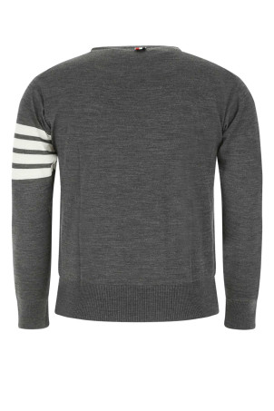 Светр з вовни сірого кольору Melange THOM BROWNE (MKA002AY1014) Светр з вовни сірого кольору Melange THOM BROWNE (MKA002AY1014)