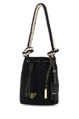 Black crochet mini bucket bag Black PRADA (1BE068VOVZ2MHA) Black crochet mini bucket bag Black PRADA (1BE068VOVZ2MHA)
