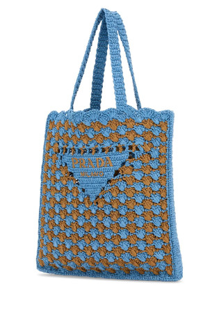 Two-tone raffia shopping bag PRADA (1BG393VOOB2CQ2) Two-tone raffia shopping bag PRADA (1BG393VOOB2CQ2)