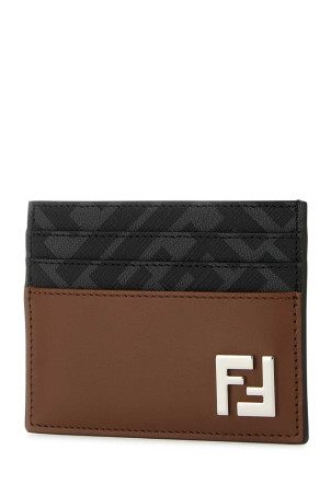 Multicolor leather and canvas cardholder FENDI (7M0164AFF2)