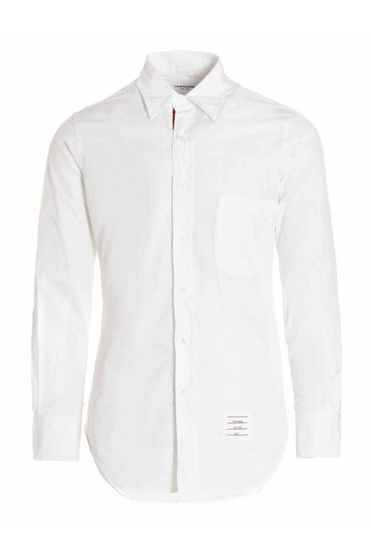 Solid poplin shirt White