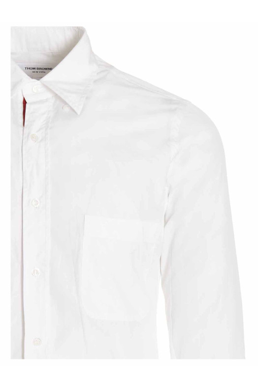 Solid poplin shirt White