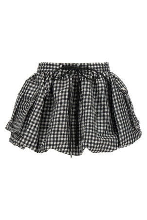Спідниця GANNI 'Crinkled Check Mini Bubble' Чорна W0465099 Спідниця GANNI 'Crinkled Check Mini Bubble' Чорна W0465099