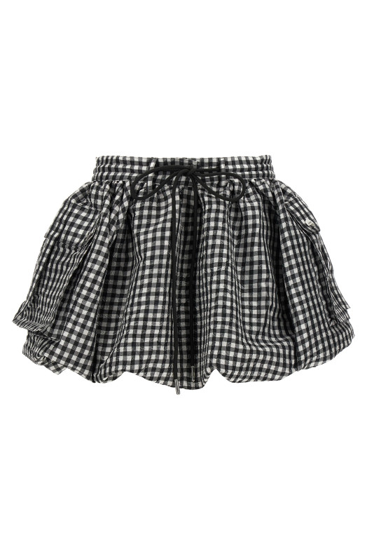 Спідниця GANNI 'Crinkled Check Mini Bubble' Чорна W0465099 Спідниця GANNI 'Crinkled Check Mini Bubble' Чорна W0465099
