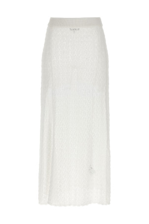 Спідниця GANNI 'Shiny Pointelle Knit' Біла K2546135 Спідниця GANNI 'Shiny Pointelle Knit' Біла K2546135