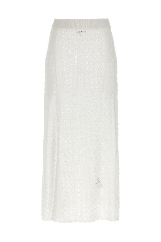 'Shiny Pointelle Knit' skirt White