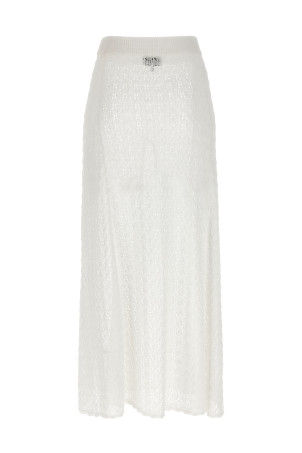 Спідниця GANNI 'Shiny Pointelle Knit' Біла K2546135 Спідниця GANNI 'Shiny Pointelle Knit' Біла K2546135