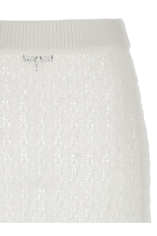 'Shiny Pointelle Knit' skirt White