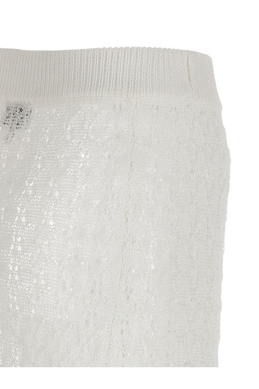 'Shiny Pointelle Knit' skirt White