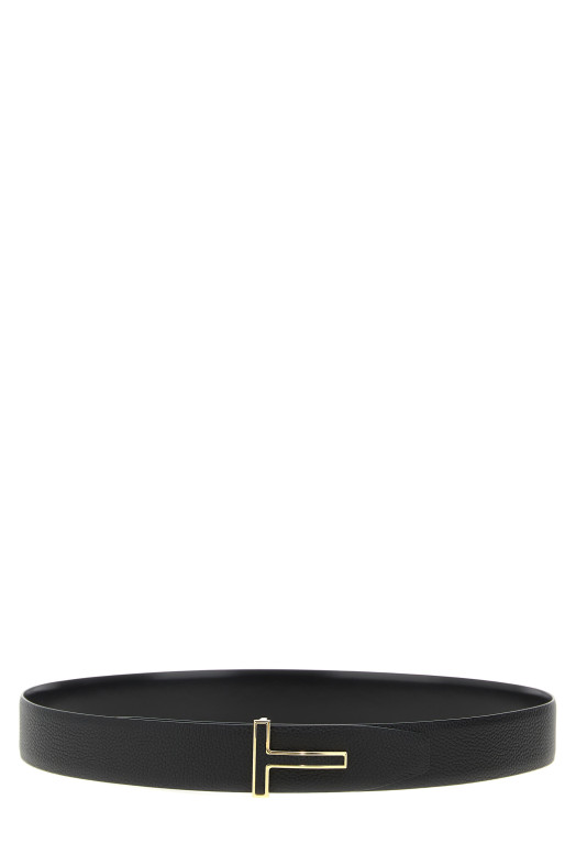 Ремінь двосторонній з логотипом на пряжці Чорний TOM FORD TB248LCL237G1N001