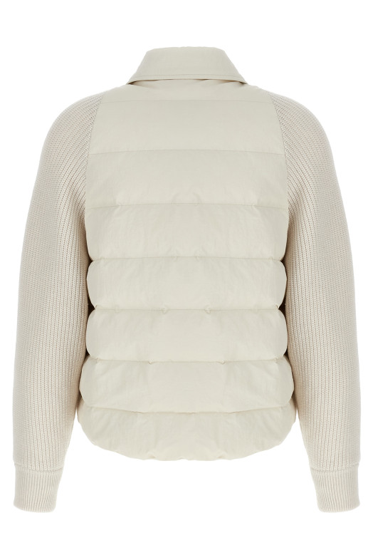 Пуховик з двох матеріалів з блискучим клапаном Білий MD5997695PC1709 Пуховик з двох матеріалів з блискучим клапаном Білий MD5997695PC1709