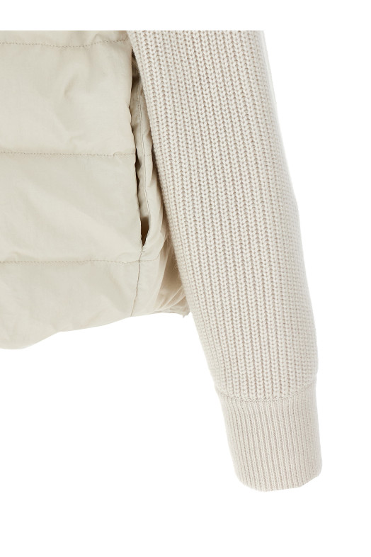 Пуховик з двох матеріалів з блискучим клапаном Білий MD5997695PC1709 Пуховик з двох матеріалів з блискучим клапаном Білий MD5997695PC1709