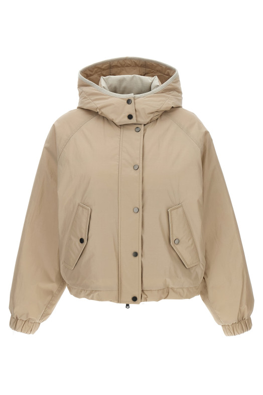 Укорочений пуховик Бежевий BRUNELLO CUCINELLI MG5017835PC6037 Укорочений пуховик Бежевий BRUNELLO CUCINELLI MG5017835PC6037