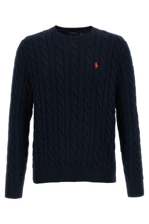 Хлопковый плетеный свитер Синий POLO RALPH LAUREN 710775885001 Хлопковый плетеный свитер Синий POLO RALPH LAUREN 710775885001