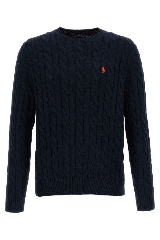 Бавовняний плетений светр Синій POLO RALPH LAUREN 710775885001 Бавовняний плетений светр Синій POLO RALPH LAUREN 710775885001