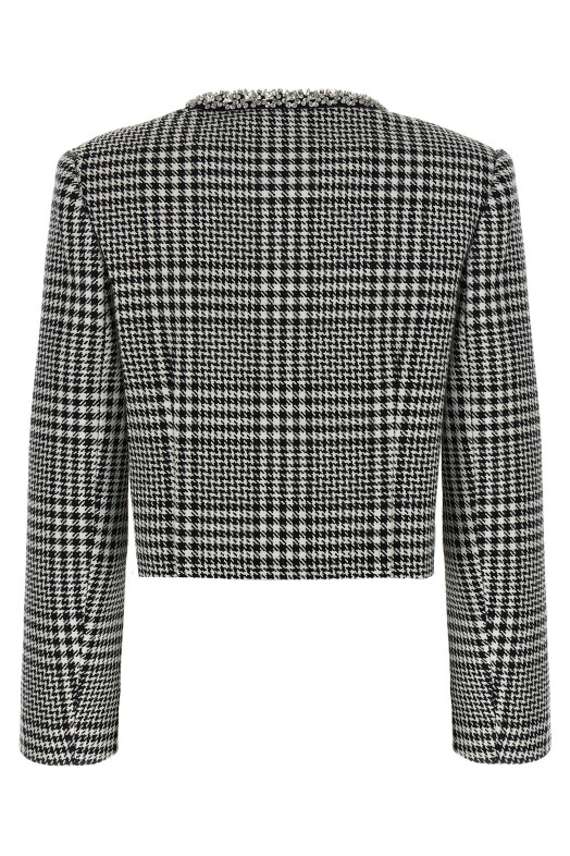'Houndstooth Crystal Trim' blazer Black-grey 'Houndstooth Crystal Trim' blazer Black-grey