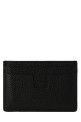 Logo leather card holder Black