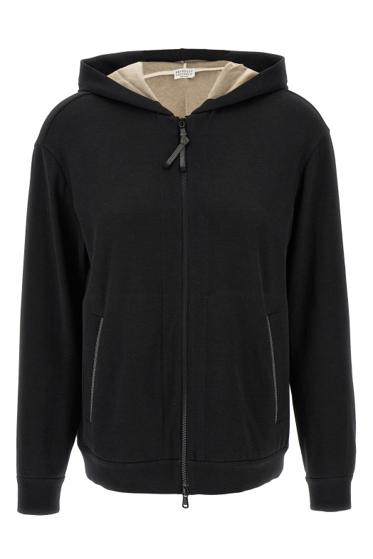 Толстовка BRUNELLO CUCINELLI 'Precious Zipper Pull'. Черный MP828SB806C9185 Толстовка BRUNELLO CUCINELLI 'Precious Zipper Pull'. Черный MP828SB806C9185