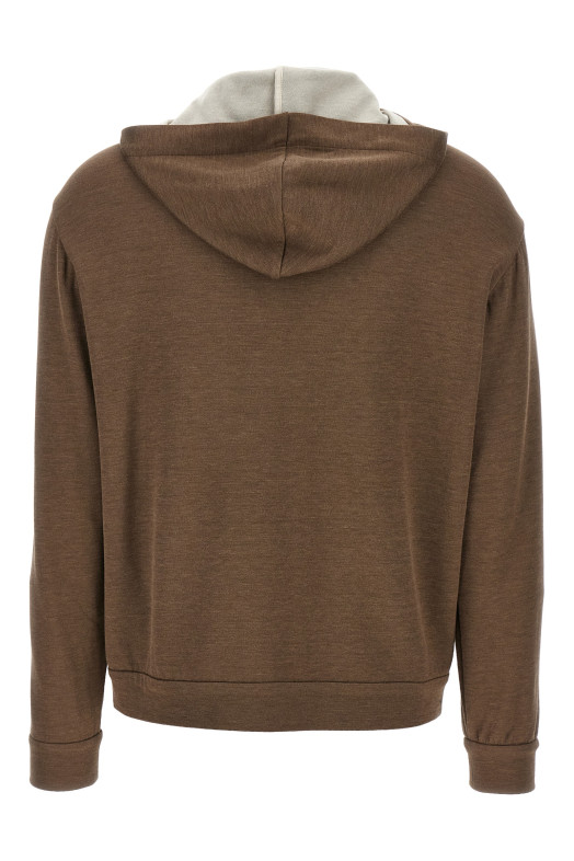 Худі BRUNELLO CUCINELLI 'Precious Zipper Pull' Коричневий MP828SB806C9122 Худі BRUNELLO CUCINELLI 'Precious Zipper Pull' Коричневий MP828SB806C9122