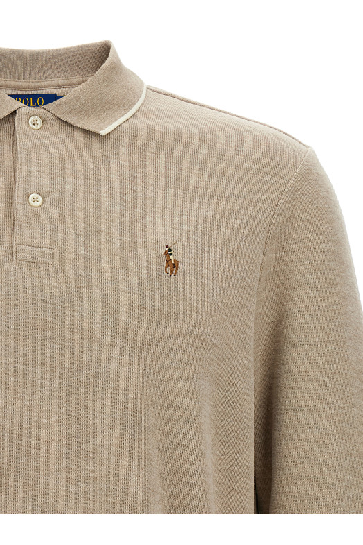 Рубашка-поло из флисового хлопка Бежевый POLO RALPH LAUREN 710970681002