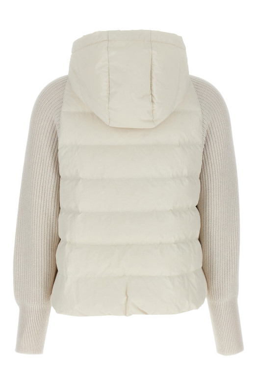 Куртка-пуховик з двох матеріалів Біла BRUNELLO CUCINELLI MD5997699PC1709 Куртка-пуховик з двох матеріалів Біла BRUNELLO CUCINELLI MD5997699PC1709