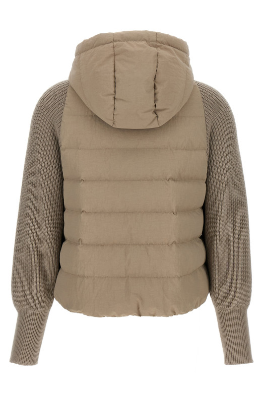 Куртка-пуховик з двох матеріалів Бежевий BRUNELLO CUCINELLI MD5997699PC9123 Куртка-пуховик з двох матеріалів Бежевий BRUNELLO CUCINELLI MD5997699PC9123