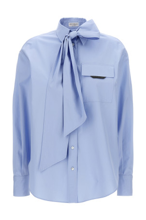 Рубашка BRUNELLO CUCINELLI 'Shiny Flap Detail' СИНИЙ MP772MY526C172 Рубашка BRUNELLO CUCINELLI 'Shiny Flap Detail' СИНИЙ MP772MY526C172
